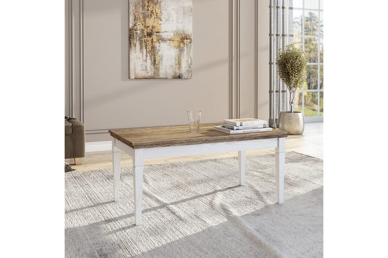 KENSTONE Soffbord 110 cm  Vit/Natur - Möbler - Bord