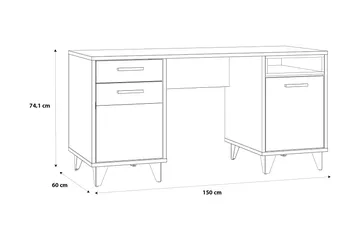 Kocherinovo Skrivbord 150 cm - Brun/Grå - Möbler - Bord