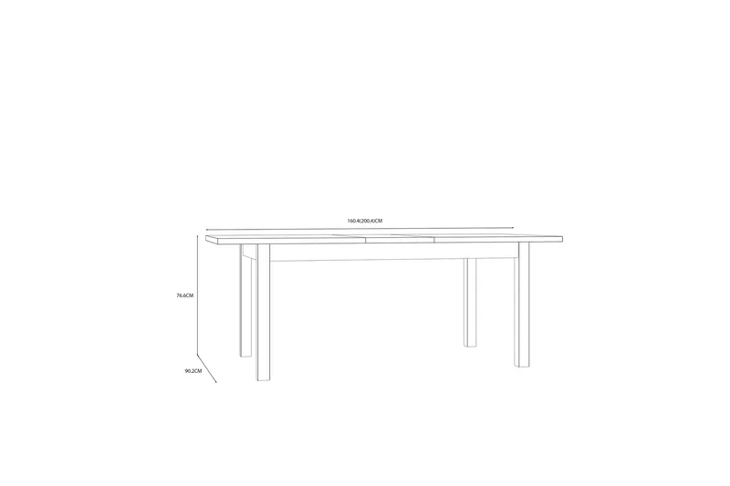 Konitsa Förlängningsbart Matbord 160 cm - Brun/Svart - Möbler - Bord