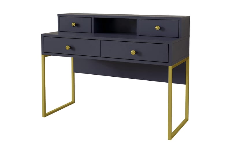 KONJU Skrivbord 120 cm Blå/Guld - Skrivbord - Bord