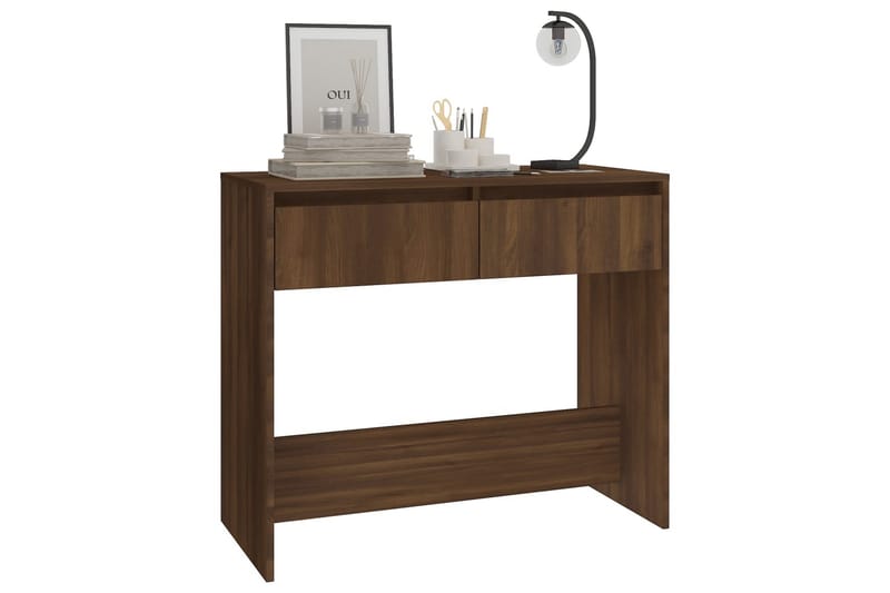 Konsolbord brun ek 89x41x76,5 cm stål - Brun - Möbler - Bord