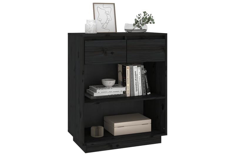 Konsolbord svart 60x34x75 cm massiv furu - Svart - Möbler - Bord