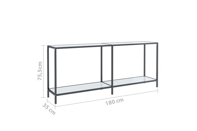 Konsolbord vit 180x35x75,5 cm härdat glas - Vit - Möbler - Bord
