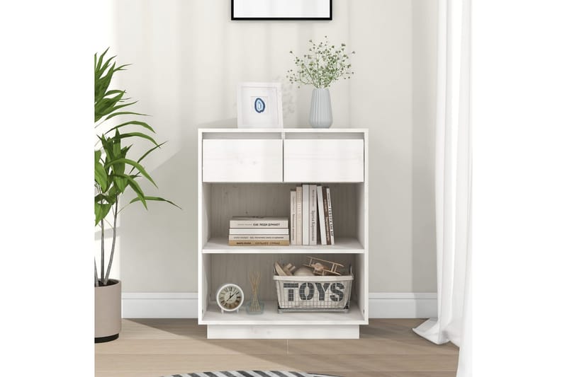 Konsolbord vit 60x34x75 cm massiv furu - Vit - Möbler - Bord