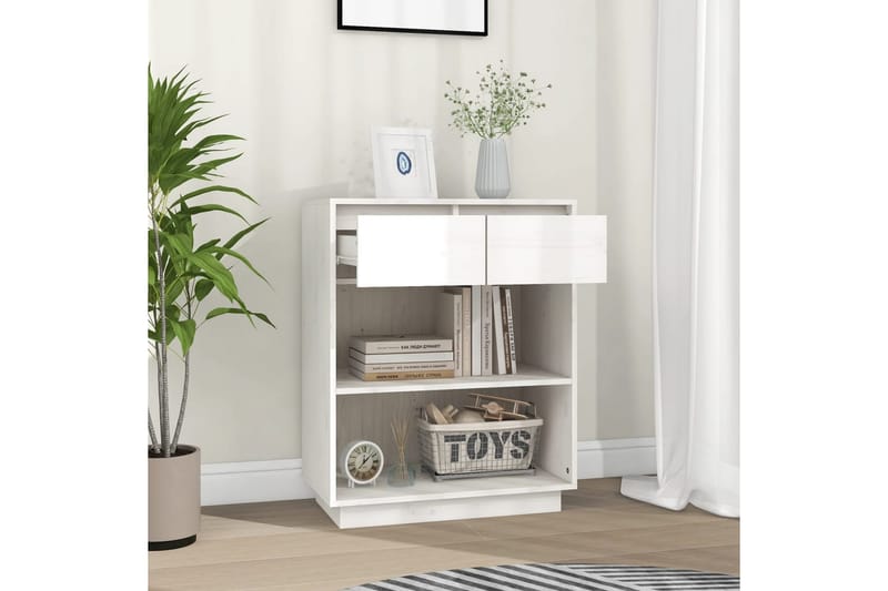 Konsolbord vit 60x34x75 cm massiv furu - Vit - Möbler - Bord