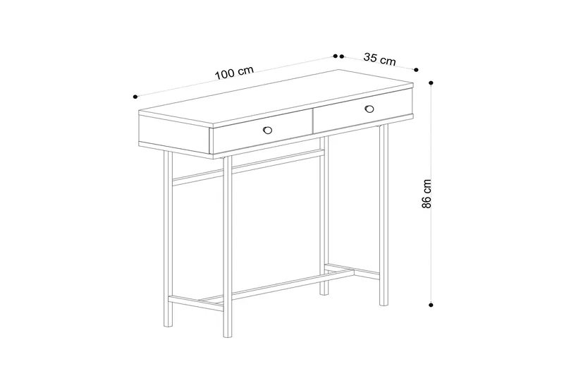 Konsollbord 100 cm - Natur/Svart - Möbler - Bord
