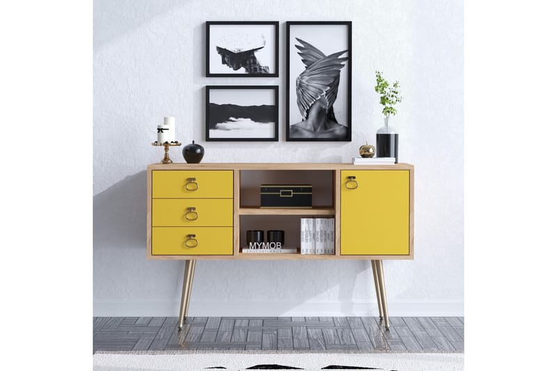 Konsollbord 120 cm - Natur/Gul - Möbler - Bord