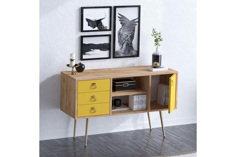 Konsollbord 120 cm - Natur/Gul - Möbler - Bord