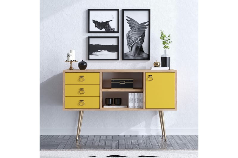 Konsollbord 120 cm - Natur/Gul - Möbler - Bord