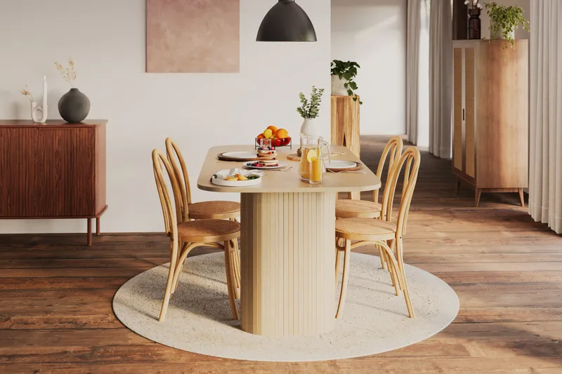 Kopparbo Matbord 160 cm - Ljust vitlaserat ekträ - Möbler - Bord