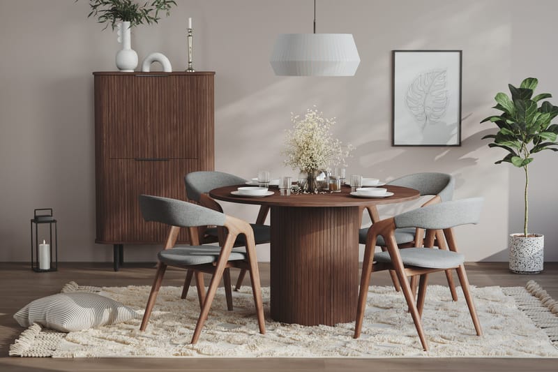 Kopparbo Runt Matbord 120 cm för 6 personer - Mörkbrunt / Valnöt / Trä - Möbler - Bord