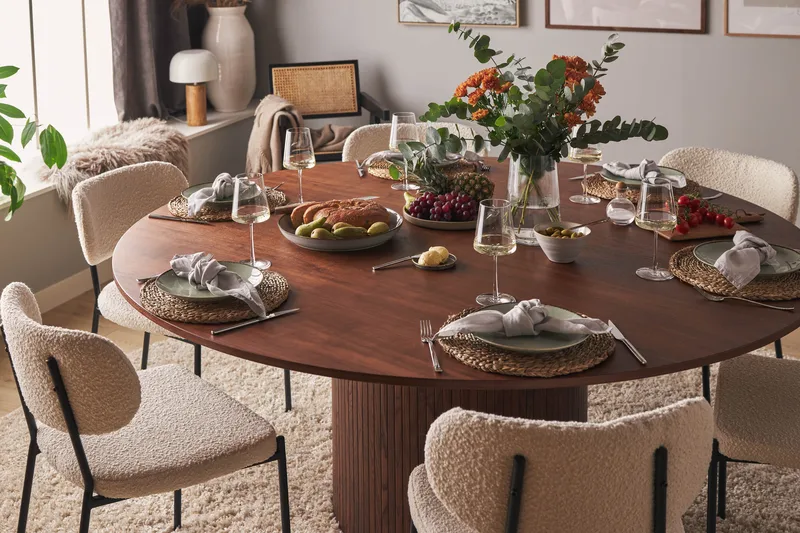 Kopparbo Runt Matbord 180 cm - Mörkbrunt / Valnöt / Trä - Möbler - Bord