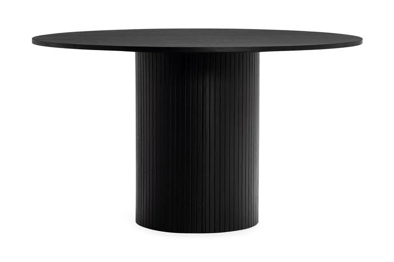 Kopparbo Runt Matbord i trä 130 cm - Svart / Ribbad - Möbler - Bord