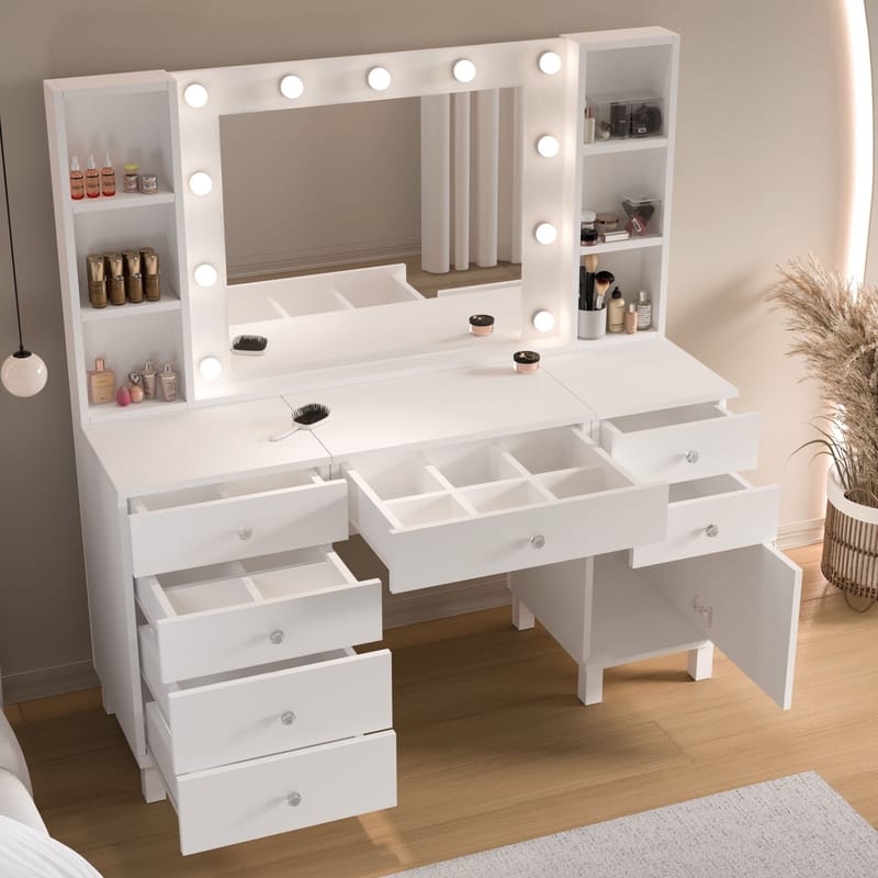 Koren Sminkbord 139,9x147x139,9 cm - Vit - Möbler - Bord
