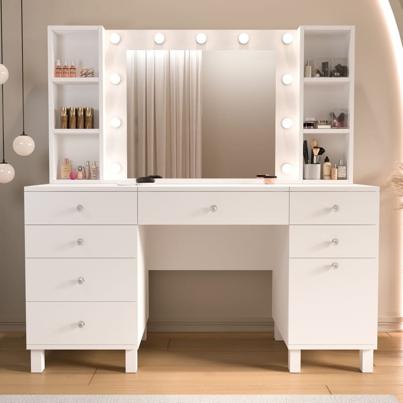 Koren Sminkbord 139,9x147x139,9 cm - Vit - Möbler - Bord