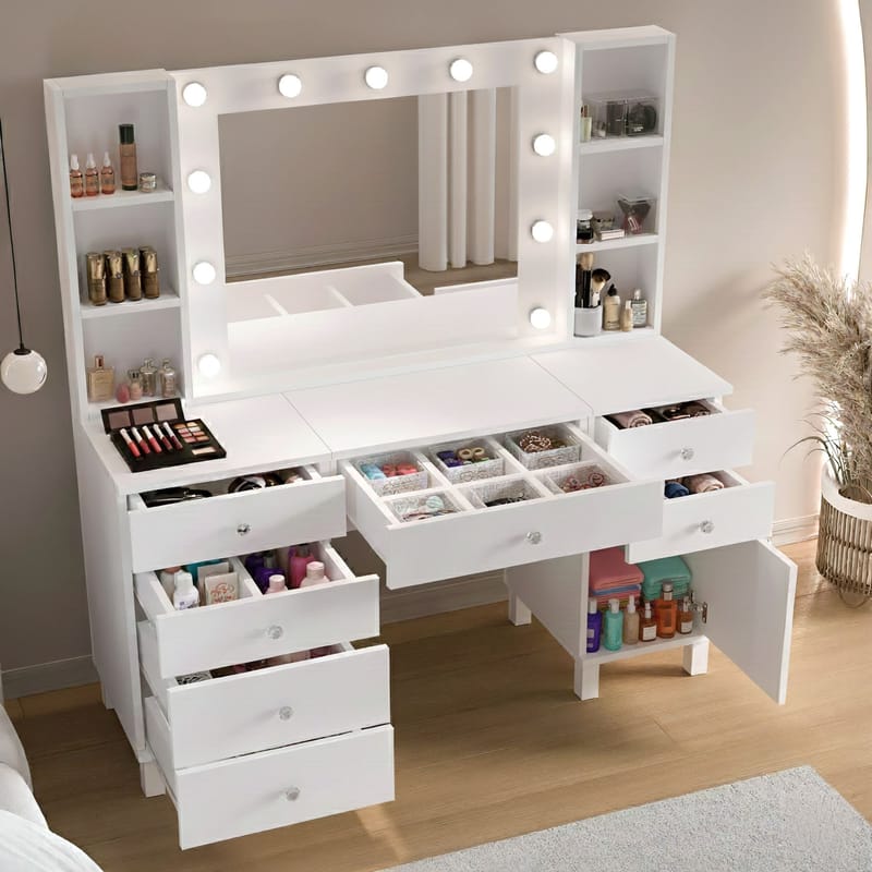 Koren Sminkbord 139,9x147x139,9 cm - Vit - Möbler - Bord
