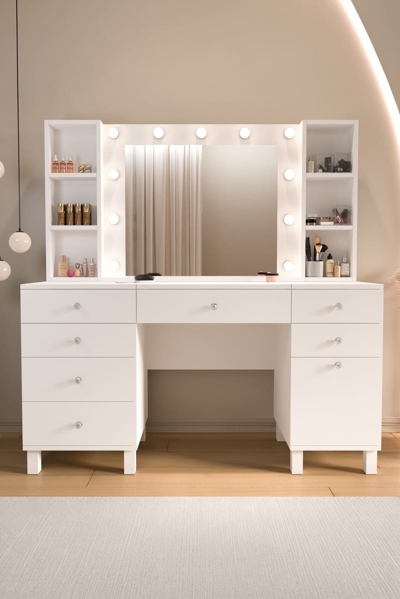 Koren Sminkbord 139,9x147x139,9 cm - Vit - Möbler - Bord