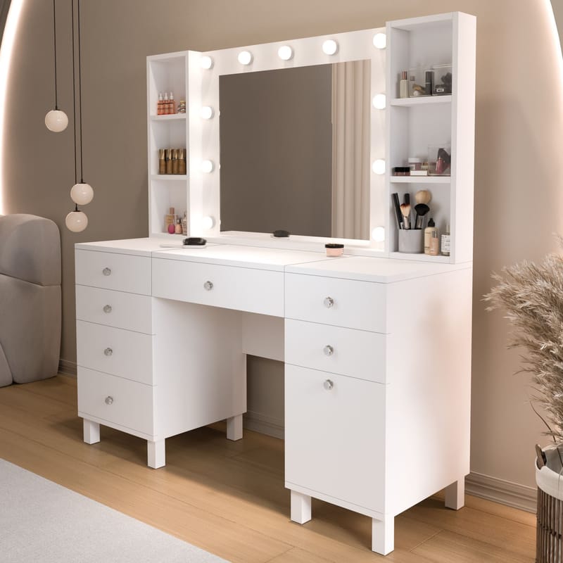 Koren Sminkbord 139,9x147x139,9 cm - Vit - Möbler - Bord