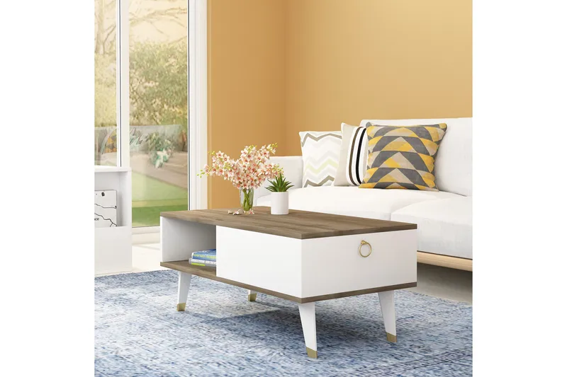 Koruco Soffbord 90x42,4x90 cm - Brun - Möbler - Bord