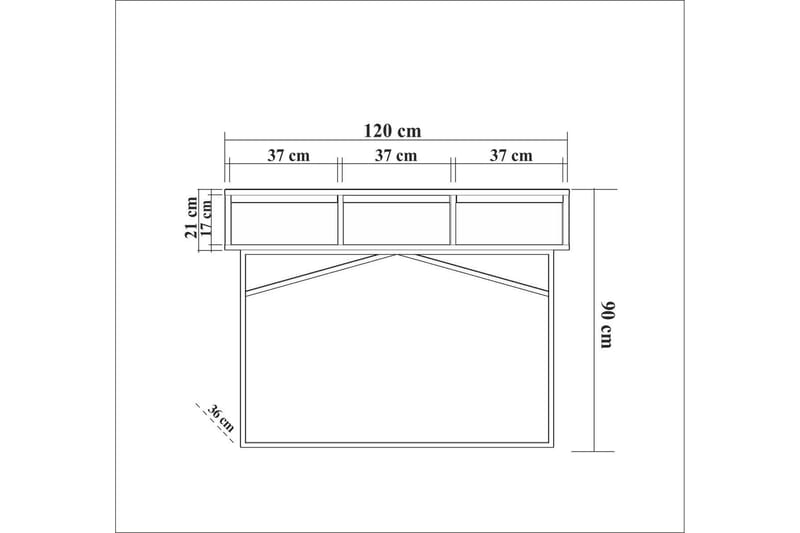 KRYSTYNA Sidobord 120 cm Mörkbrun/Svart - Brickbord - Bord - Sidobord & lampbord