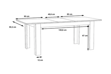 Kulatas Förlängningsbart Matbord 160 cm - Brun - Möbler - Bord
