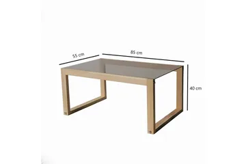 Kuselov Soffbord 85 cm - Ljus Natur/Glas - Möbler - Bord