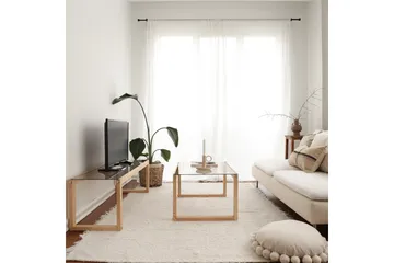 Kuselov Soffbord 85 cm - Ljus Natur/Glas - Möbler - Bord