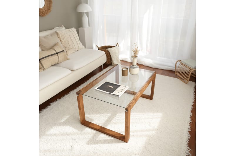 Kuselov Soffbord 85 cm - Natur/Glas - Möbler - Bord