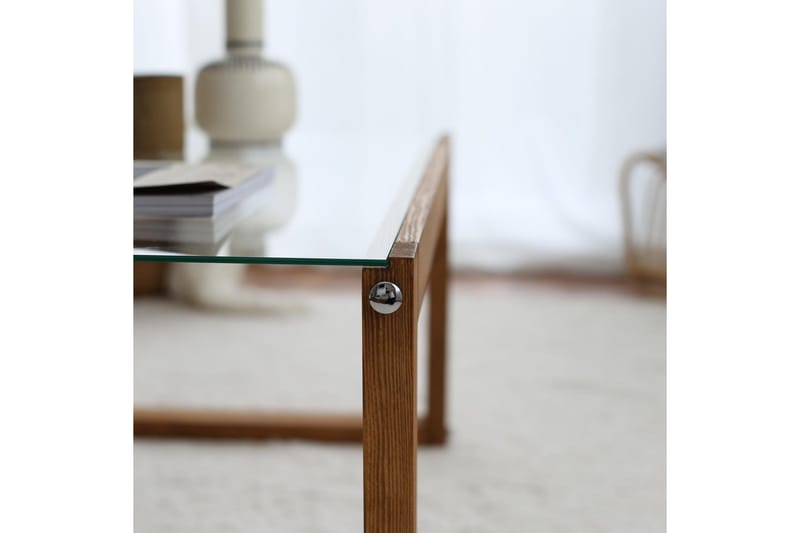 Kuselov Soffbord 85 cm - Natur/Glas - Möbler - Bord