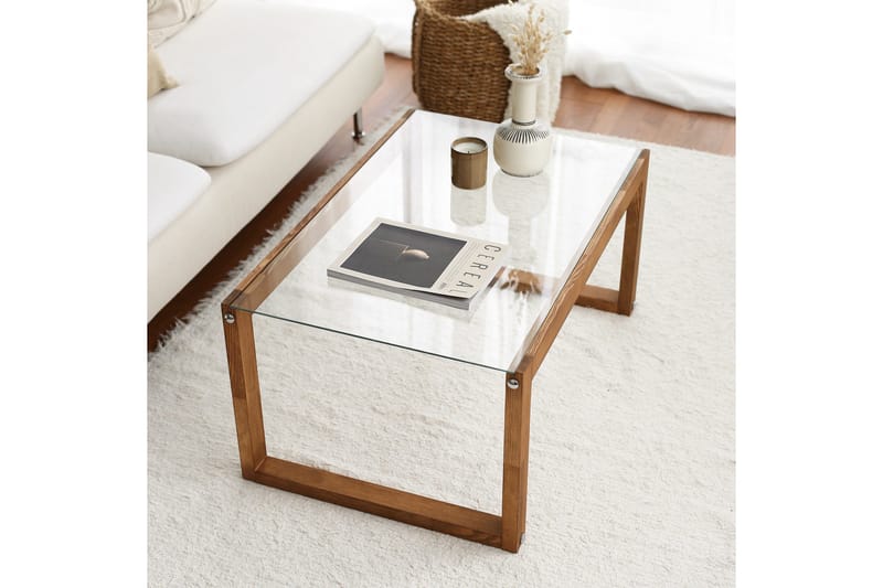 Kuselov Soffbord 85 cm - Natur/Glas - Möbler - Bord
