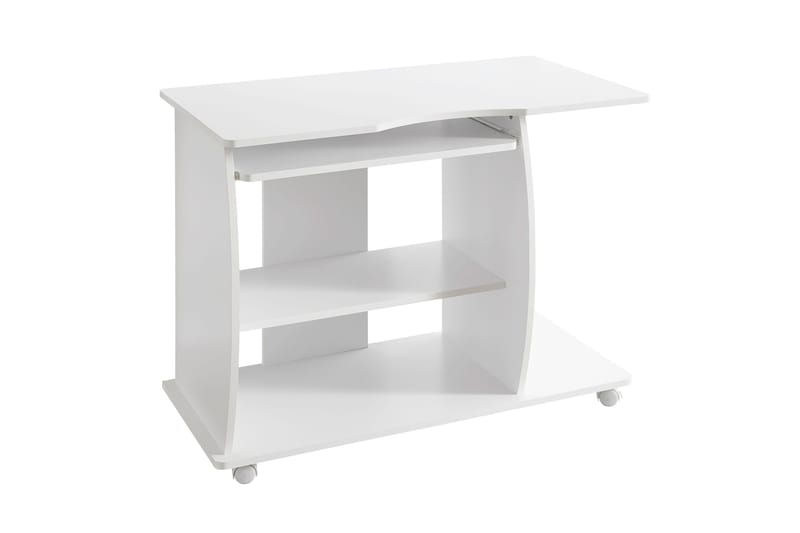 Lamesteer Skrivbord 90 cm med Förvaring Hyllor på Hjul - Vit - Möbler - Bord