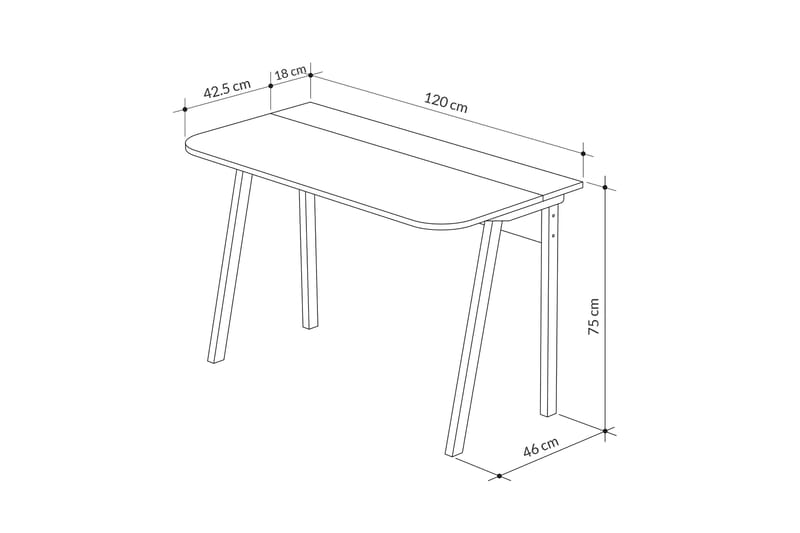 LANDAR Skrivbord 120x75x120 cm Ljusbrun - Möbler - Bord
