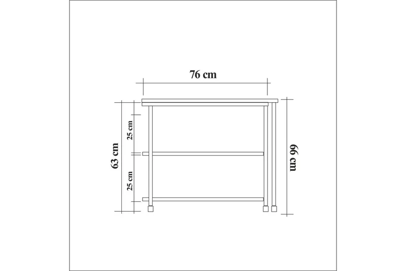 Lantenot Sidobord 76 cm - Natur/Svart - Möbler - Bord