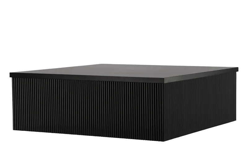 Lenox Kvadratiskt Soffbord 90 cm i Trä med Räfflad Sarg - Svart - Möbler - Vardagsrum - Soffbord & vardagsrumsbord - Soffbord