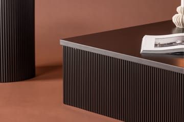 Lenox Kvadratiskt Soffbord 90 cm i Trä med Räfflad Sarg - Svart - Möbler - Vardagsrum - Soffbord & vardagsrumsbord - Soffbord