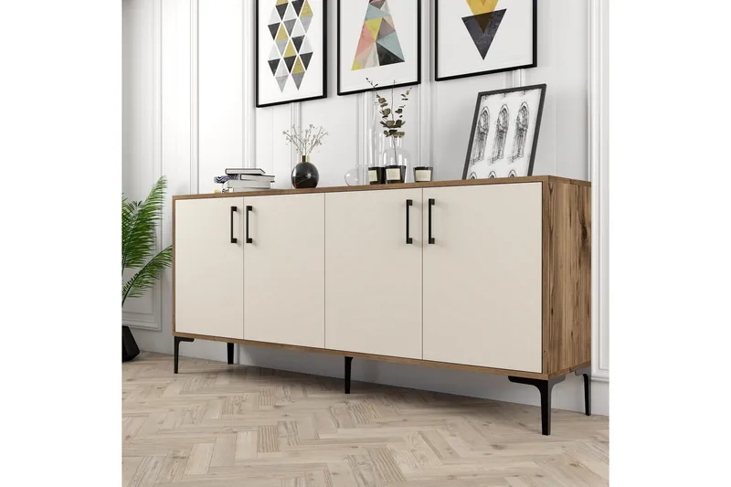 Levents Avlastningsbord 180 cm - Valnöt/Krämvit - Möbler - Bord