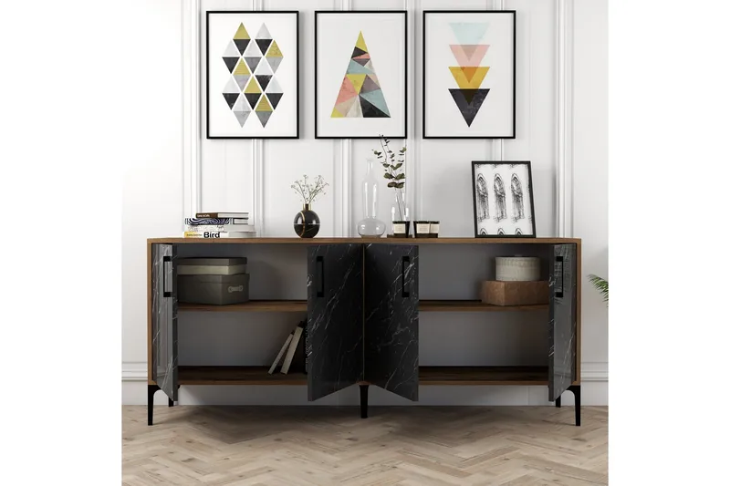 Levents Avlastningsbord 180 cm - Valnöt/Svart - Möbler - Bord