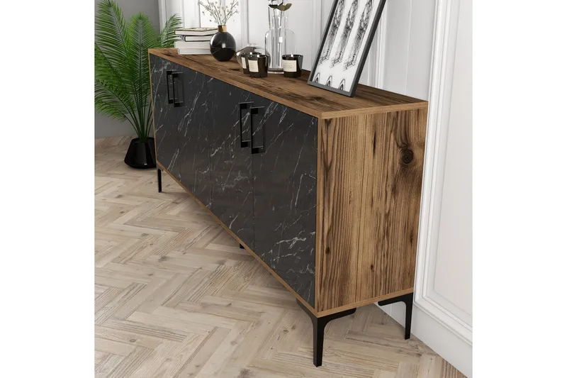 Levents Avlastningsbord 180 cm - Valnöt/Svart - Möbler - Bord