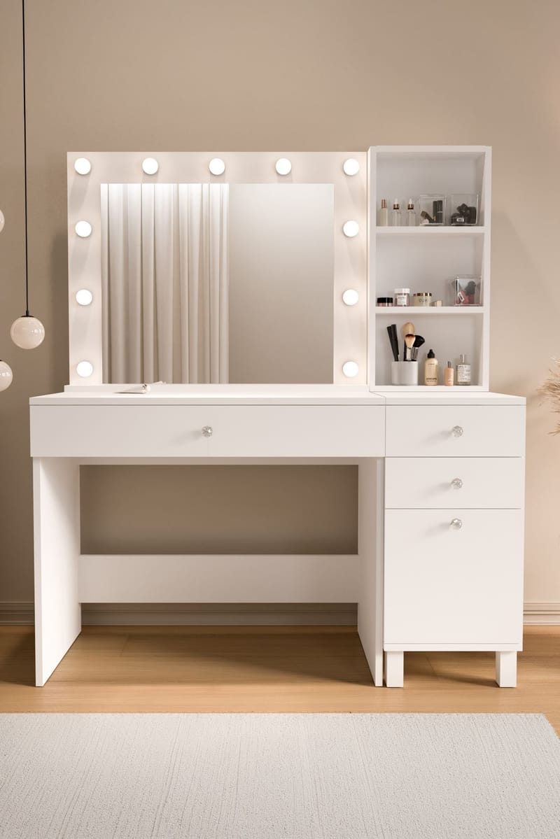 Levio Sminkbord 125,4x147x44,5 cm - Vit - Möbler - Bord