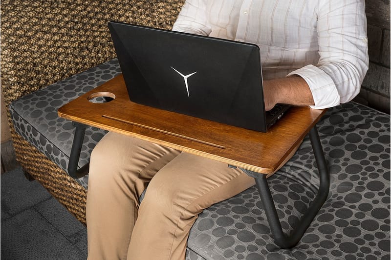 LIDUMS Laptopställ 60 cm Valnötsbrun/Svart - Möbler - Bord