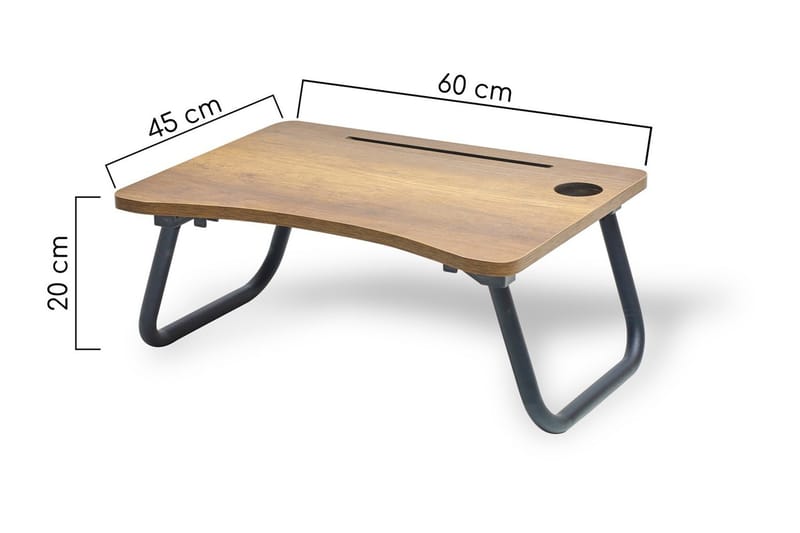 LIDUMS Laptopställ 60 cm Valnötsbrun/Svart - Möbler - Bord
