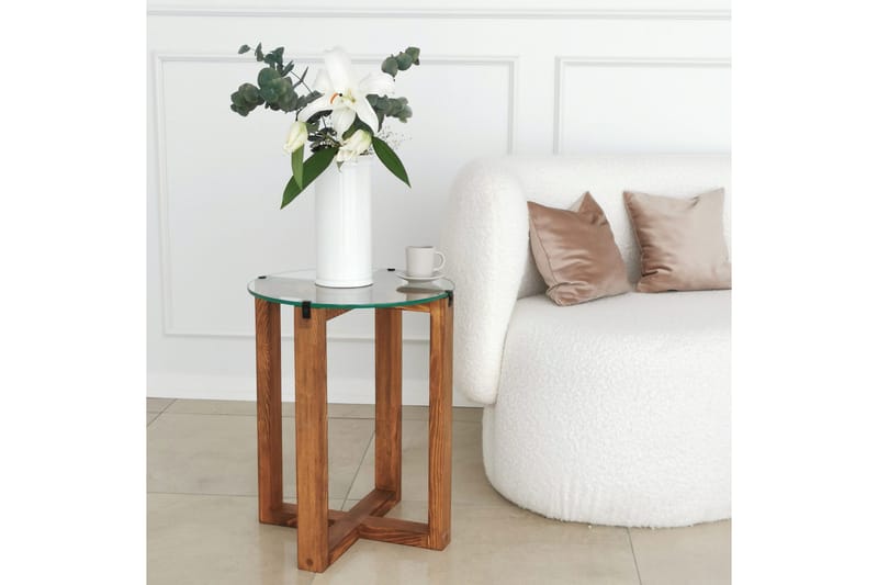 Liepene Satsbord 50x40x50 cm Runt - Brun - Möbler - Bord