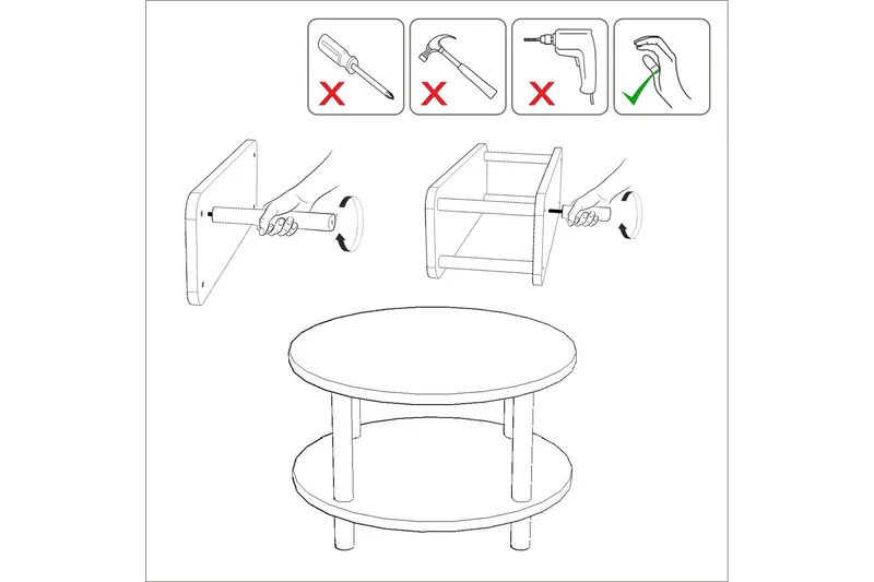 Lofita Soffbord 70x43,7x70 cm Runt - Brun/Svart - Möbler - Bord