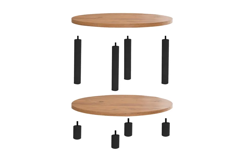 Lofita Soffbord 70x43,7x70 cm Runt - Brun/Svart - Möbler - Bord