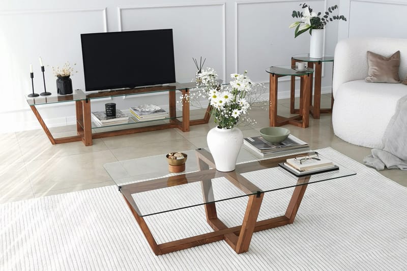 LUZNA Soffbord 105x35x105 cm Brun - Möbler - Bord