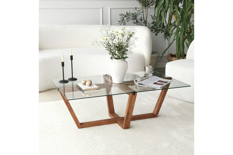 LUZNA Soffbord 105x35x105 cm Brun - Möbler - Bord