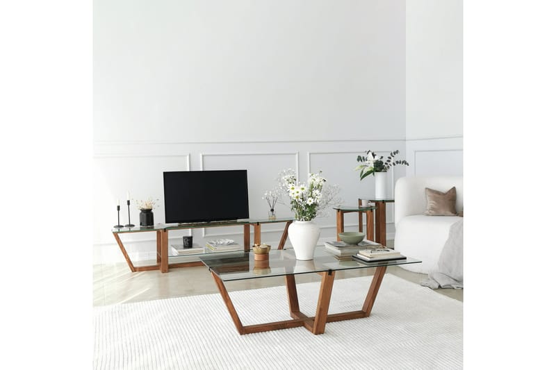 LUZNA Soffbord 105x35x105 cm Brun - Möbler - Bord