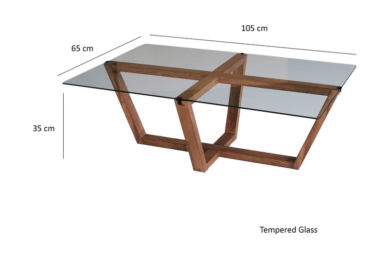 LUZNA Soffbord 105x35x105 cm Brun - Möbler - Bord