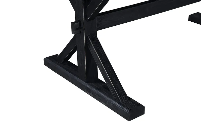 Lyon Förlängningsbart Matbord 6 personer - Utdragbart plankbord 200 cm - Natur/Svart - Möbler - Bord