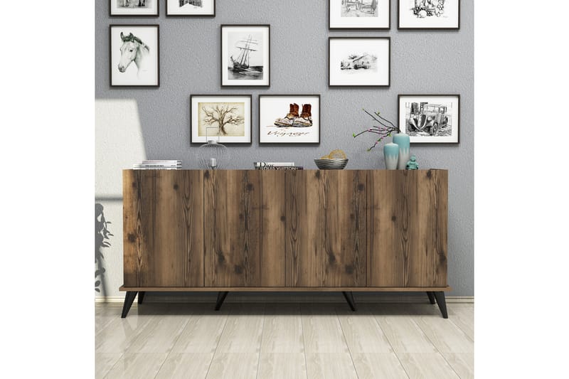 MADAKA Konsollbord 180 cm Mörkbrun/Svart/Natur - Hallbord - Bord - Avlastningsbord & konsolbord